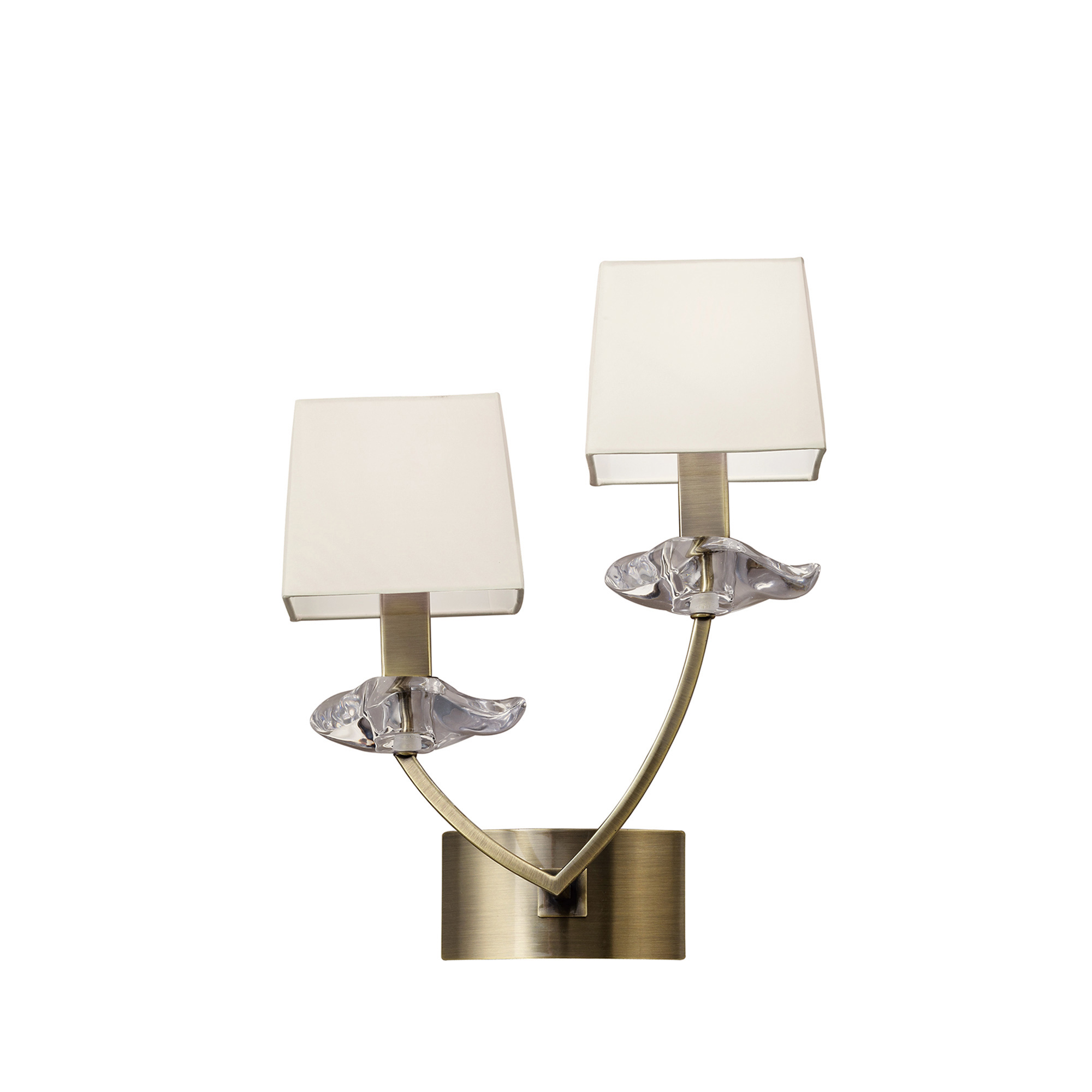 Akira Antique Brass-Cream Wall Lights Mantra Armed Wall Lights